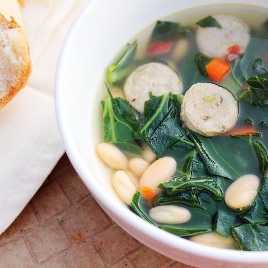 Chicken Sausage Soup with Kale - Recipe photo by Jessica Weible