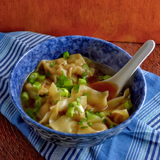 Chicken & Shrimp Wonton Soup - Recipe photo by The Foodie Couple