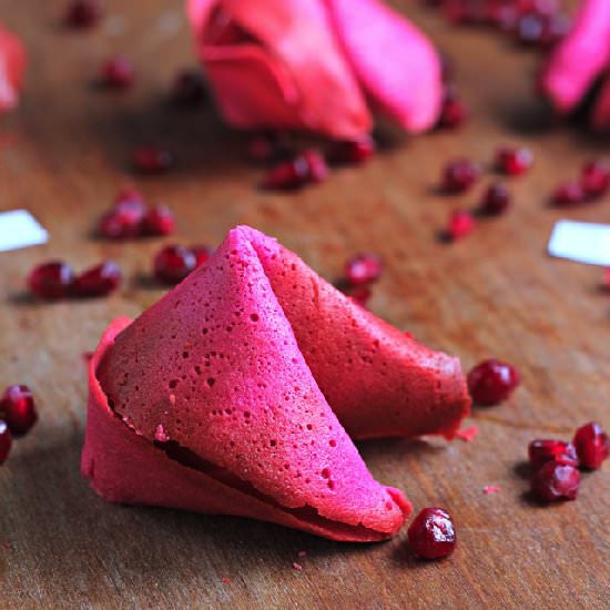 Pomegranate Homemade Fortune Cookie - Recipe photo by WhatJewWannaEat