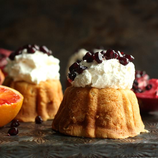 Blood Orange and Pomegranate Cakes - Recipe photo by theseasidebaker