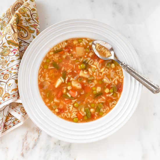 Alphabet Vegetable Soup - Recipe photo by serenabakessimplyfrom scratch