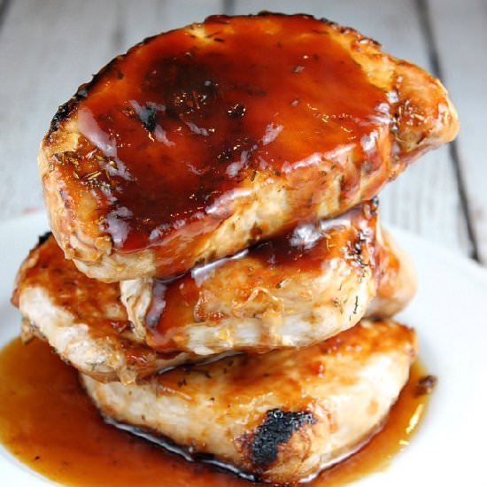 Barbecued Pork Chops - Recipe photo by RecipeGirl
