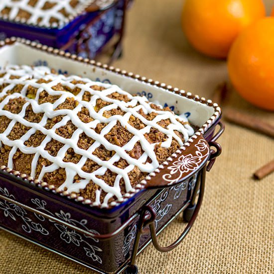 Orange Pecan Streusel Coffee Cake - Recipe photo by The Midnight Baker
