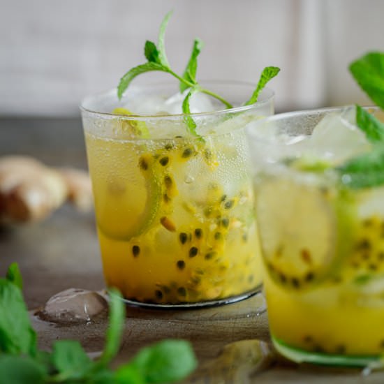 Passion fruit & ginger cocktail - Recipe photo by Simply Delicious