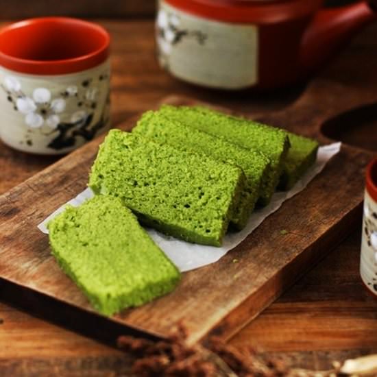 Steamed matcha green tea blondies - Recipe photo by lizasetiawan