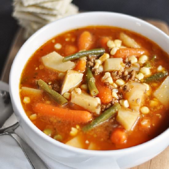 Hamburger Veggie Soup - Recipe photo by Cherished Bliss