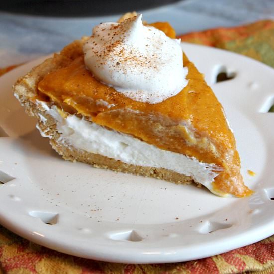 No-Bake Double Layer Pumpkin Pie - Recipe photo by RecipeGirl