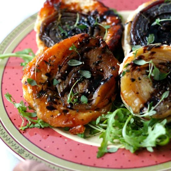 Onion Tartelettes Tatin - Recipe photo by a lemon tree cafe