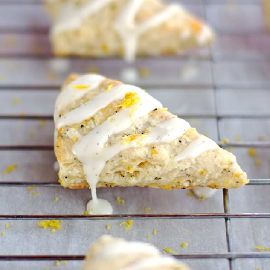 Lemon Rosemary Scones Vanilla Glaze - Recipe photo by 2Teaspoons