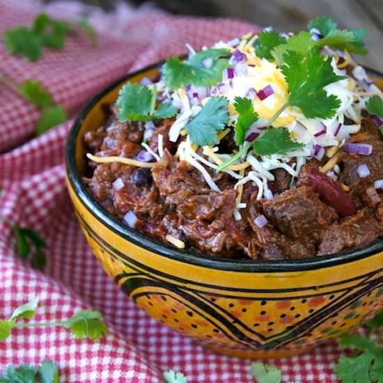 Choc. Chipotle Colorado-Style Chili - Recipe photo by cookingontheweekends
