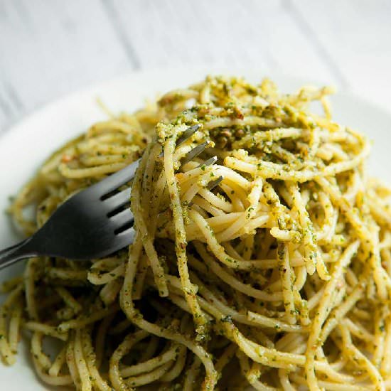 Favorite Basil Pesto Pasta - Recipe photo by pamelaz