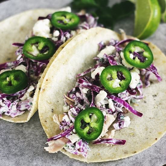 Chicken & Cabbage Tacos - Recipe photo by The Merrythought
