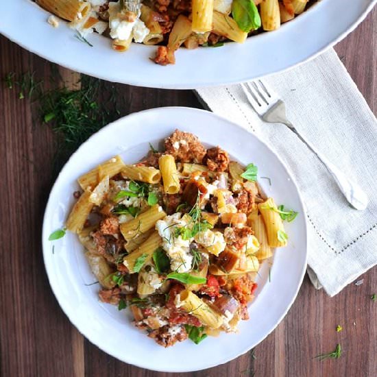 Sausage, Fennel, and Eggplant Pasta - Recipe photo by healthyrecipeecstasy