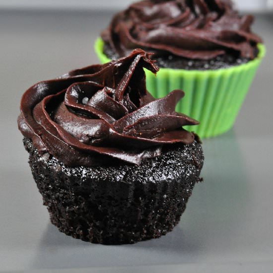 Dark Chocolate cupcakes - Recipe photo by swathiiyer