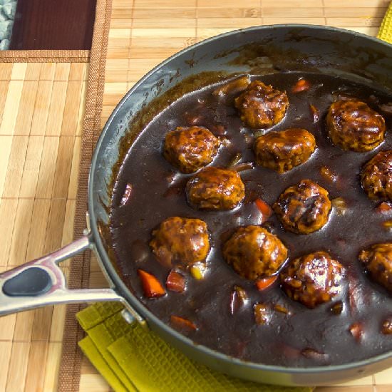 Chicken Meat Balls in Dark Soy - Recipe photo by Priyanka DK