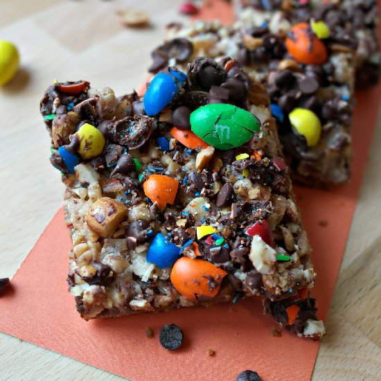 Salted M&M’s Toffee Bars - Recipe photo by thienkim