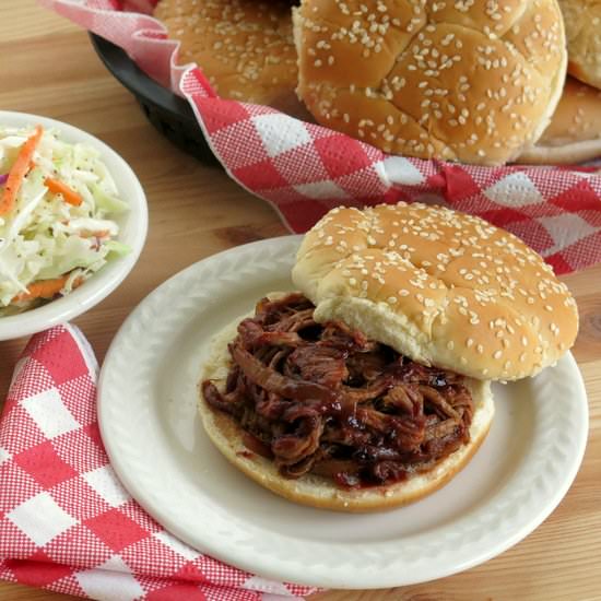Pork in Blackberry BBQ Sauce - Recipe photo by DinnerMom