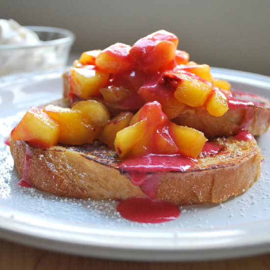 Peach Melba French Toast - Recipe photo by jenkluf
