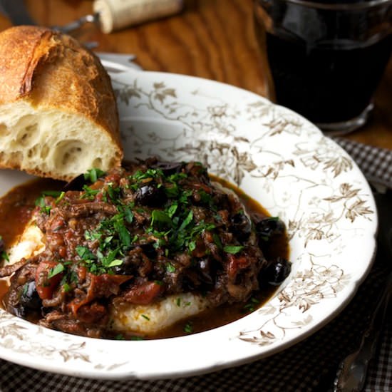 Oxtail Ragout with Olives - Recipe photo by gourmandistan