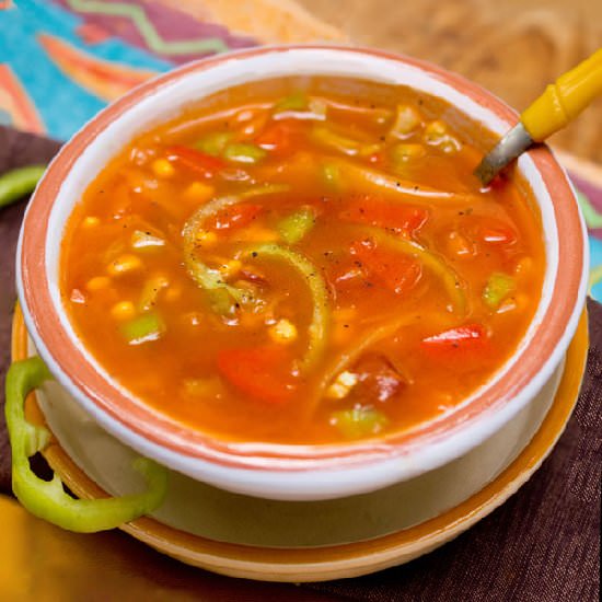 Mexican-Style Vegetable Soup - Recipe photo by nancy baggett-kitchenlane
