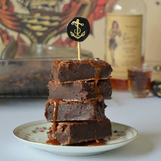 Boozy Brownies with Salted Caramel - Recipe photo by Fair Robin Revival