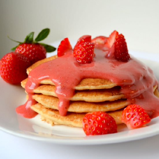 Pancakes with Homemade Syrup - Recipe photo by Happily Spiced