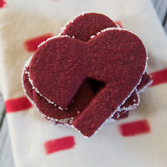 Red Velvet Shortbread Cookies - Recipe photo by sarahhearts