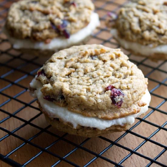 Cranberry oatmeal cream pie cookies - Recipe photo by SoHungryBlog