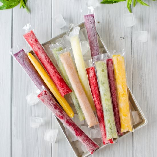 Rainbow Whole-Fruit Ice Pops - Recipe photo by 84thand3rd