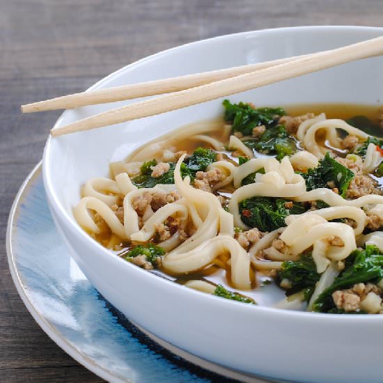 Spicy Pork & Mustard Green Soup - Recipe photo by foxeslovelemons