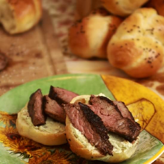 Kaiser Rolls and a Steak Snackwich - Recipe photo by SunShinesPie