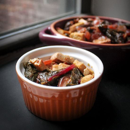 Sweet and Sour Spicy Tofu & Chard - Recipe photo by mollyeatsseitan