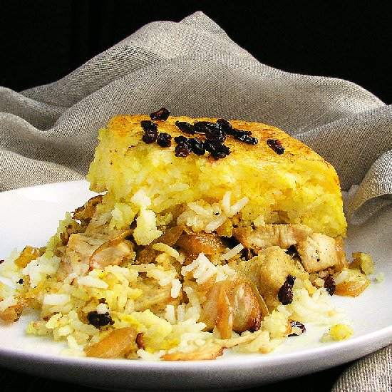 Persian Layered Chicken and Rice - Recipe photo by panning the globe