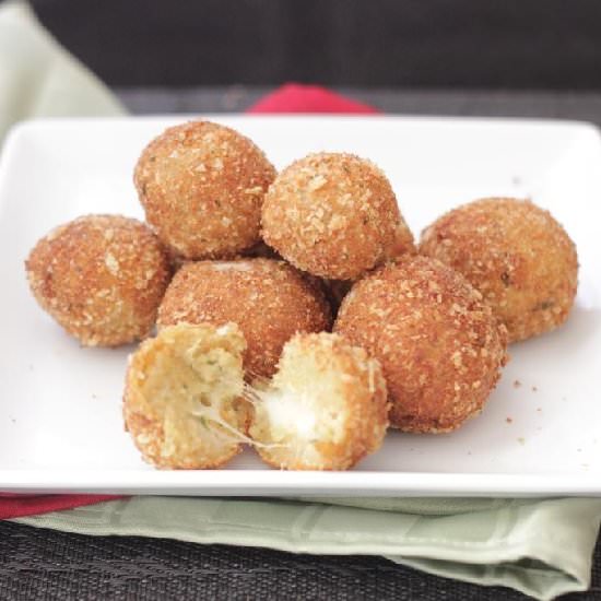 Mozzarella Stuffed Yucca Balls - Recipe photo by tastesspicy