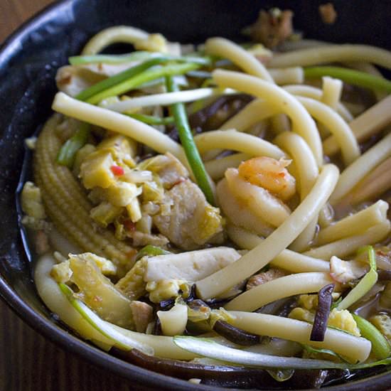 Seafood Udon Soup - Recipe photo by The Hungry Lovers