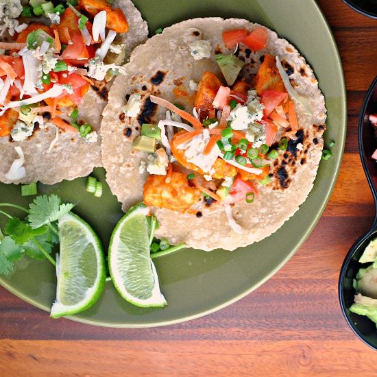 Buffalo Chicken Tacos - Recipe photo by PreventionRD
