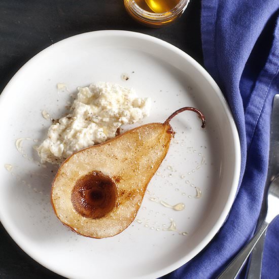 Roated Pears with Ricotta and Honey - Recipe photo by pretty plain janes