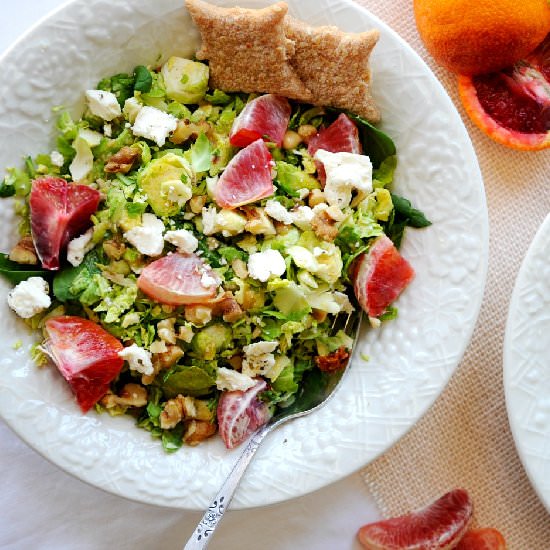 Shredded Brussels Sprouts Salad - Recipe photo by kimscravings