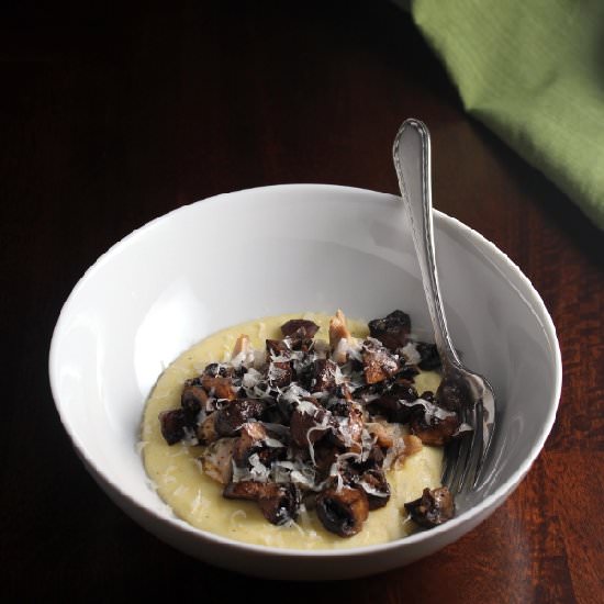 Polenta with Roasted Mushrooms - Recipe photo by kitchentrialanderror