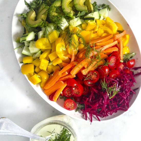 Rainbow Salad w/ Dill Dressing - Recipe photo by Feasting at Home
