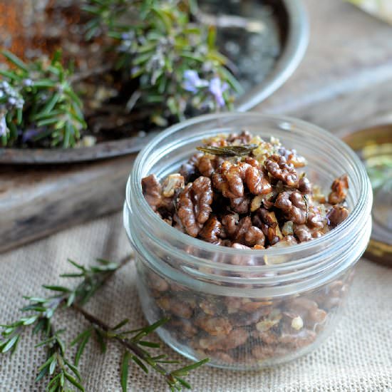 Rosemary & Sea Salt Roasted Walnuts - Recipe photo by Lavender and Lovage