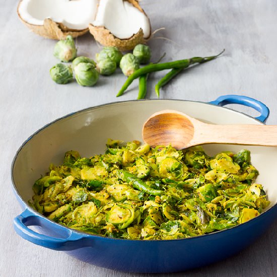 Curried Brussels Sprouts - Recipe photo by Coffee and Crumpets