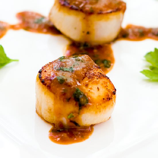 Miso Blood Orange Scallops - Recipe photo by kitchenette