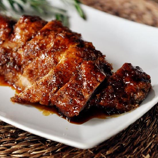 Roasted Maple-Glazed Pork - Recipe photo by mykitchencafe