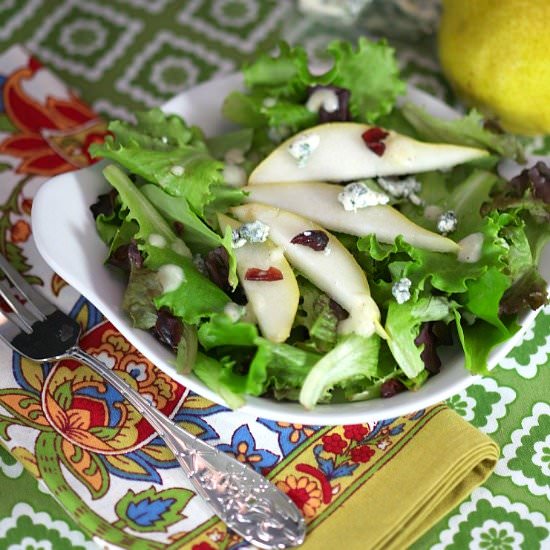 Pear, Walnut & Blue Cheese Salad - Recipe photo by Food Done Light