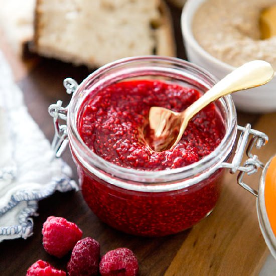 Raspberry Chia Jam - Recipe photo by a house in the hills