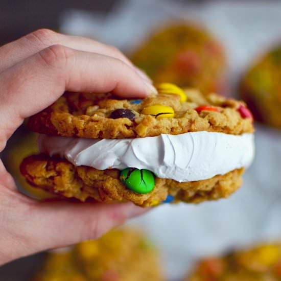 Monster Cookie Oatmeal Creme Pies - Recipe photo by Yammie