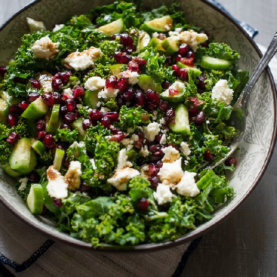Healthy Kale and Pomegranate Salad - Recipe photo by BestRecipeBox
