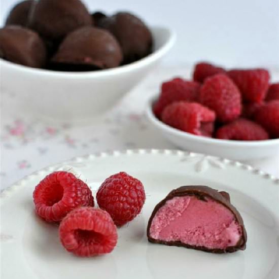 Raspberry Ice Cream Bon Bons - Recipe photo by Allergy Free Alaska