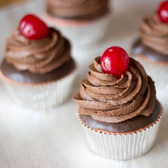 Chocolate Covered Cherry Cupcakes - Recipe photo by DishinWithRebelle